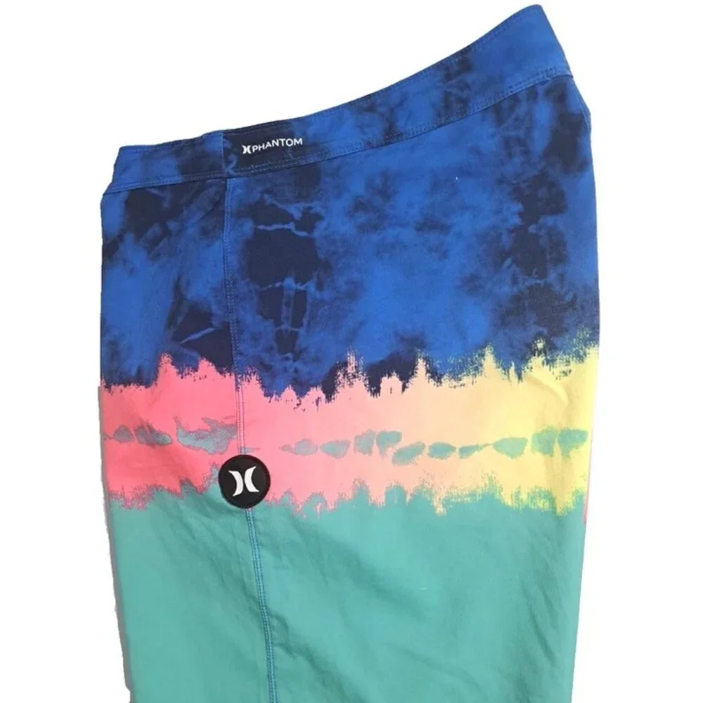 Hurley Phantom Surfing Board Shorts Swim Trunks Men Multicolor Sz 34 Unlined EUC